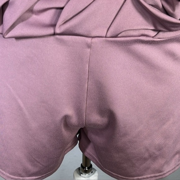 Purple matching crop top & pleated athletic tennis golf skirt workout set sz M - Picture 12 of 12